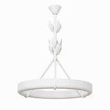 Sculptural White Plaster LED Chandelier Modern Pendant Light Fixture for Elegant Living Spaces