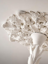 Sculptural White Plaster LED Chandelier Modern Pendant Light Fixture for Elegant Living Spaces