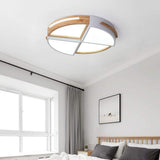 Modern Geometric Quartered Circle LED Flush Mount Ceiling Light Dimmable Lamp