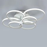 Contemporary 6 Light LED Flush Mount Ceiling Lamp with Metal and Silica Gel Geometric Design