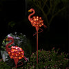 Set of 2 Decorative Pink Flamingo Metal Solar Stake Lights Outdoor Pathway Garden LED Decoration