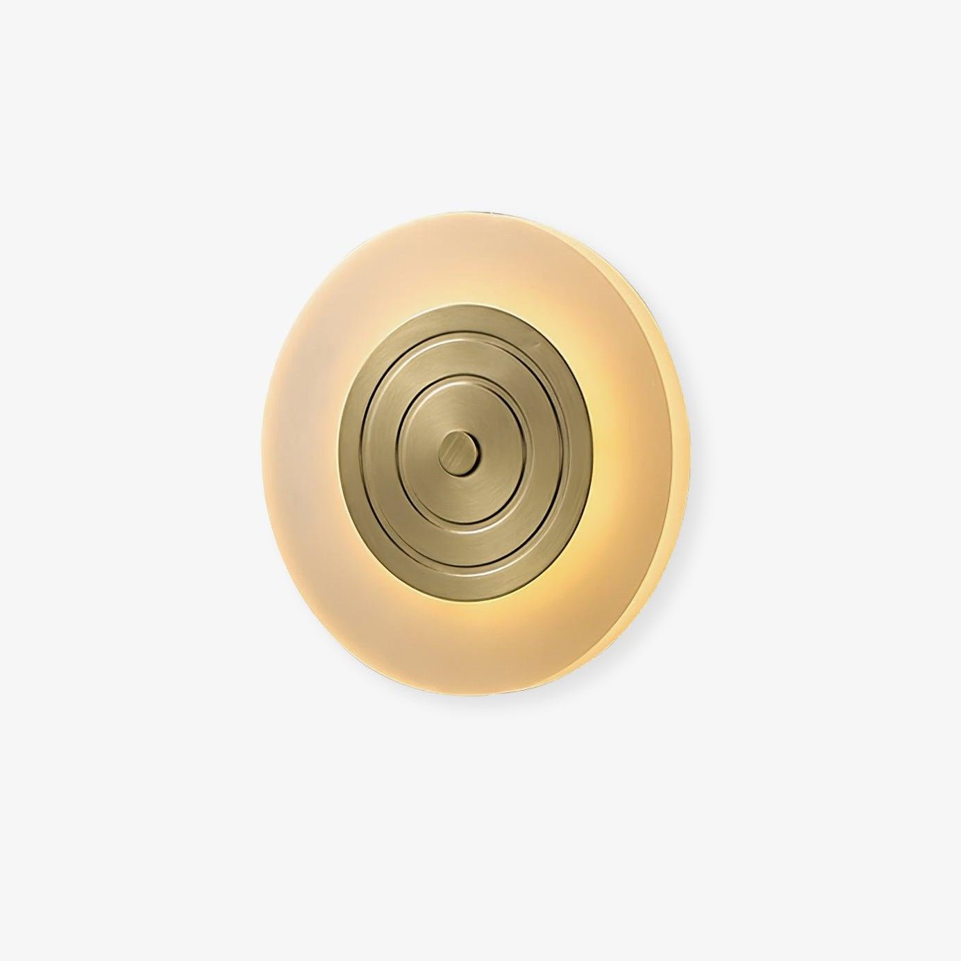 Set of 2 Modern Brass Round Moon LED Wall Sconce Lights for Bedroom and Living Room
