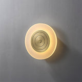Set of 2 Modern Brass Round Moon LED Wall Sconce Lights for Bedroom and Living Room