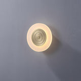 Set of 2 Modern Brass Round Moon LED Wall Sconce Lights for Bedroom and Living Room