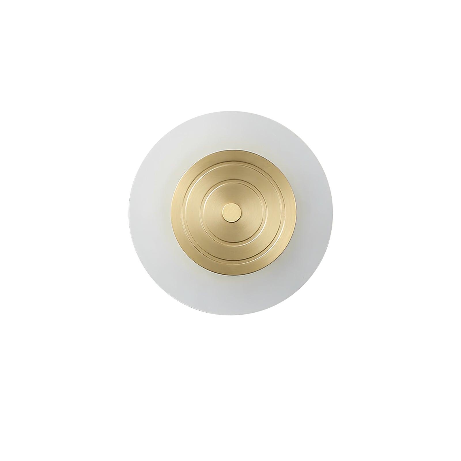 Set of 2 Modern Brass Round Moon LED Wall Sconce Lights for Bedroom and Living Room