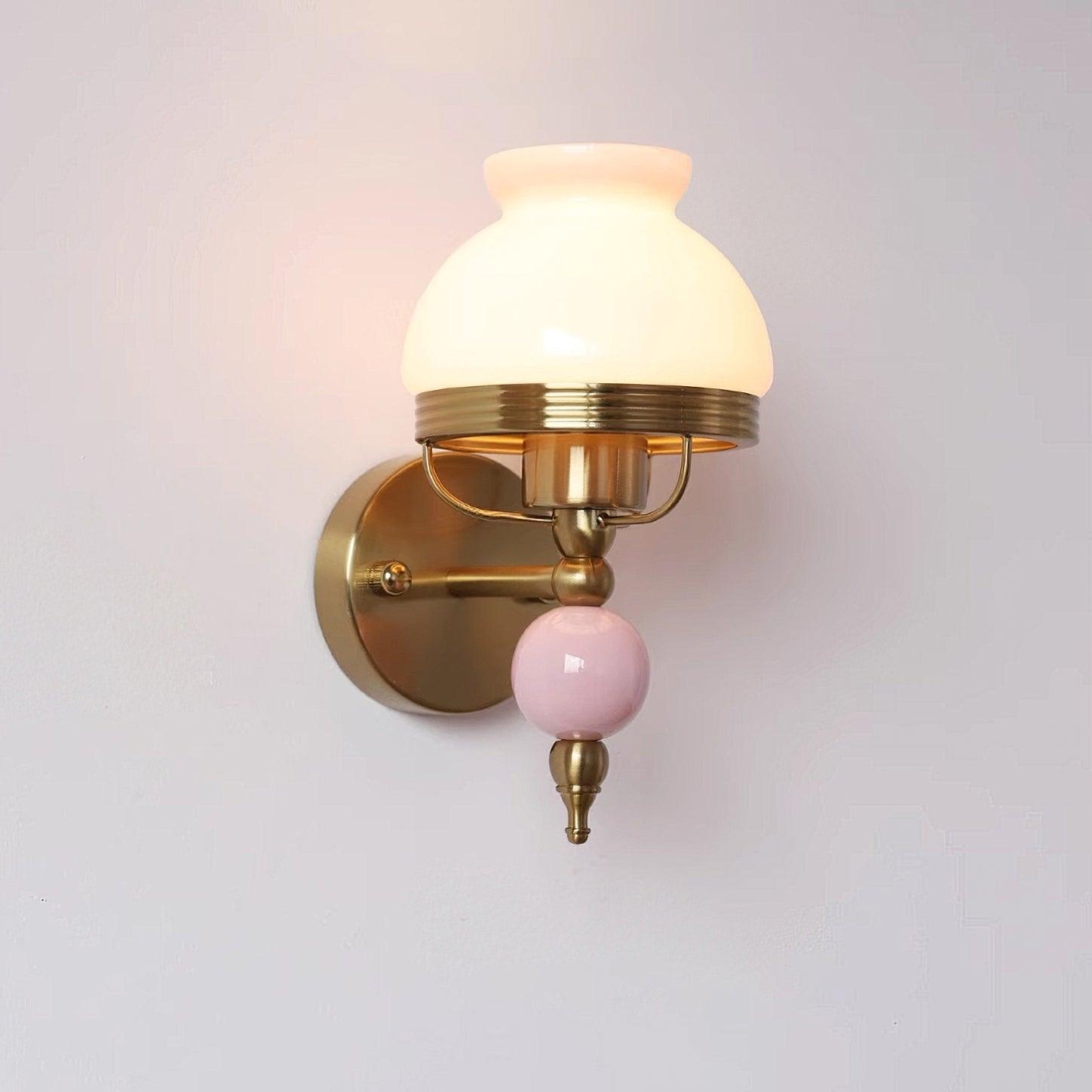 Set of 2 Modern Glass Wall Sconce Lights Gold Metal Decorative Lamp for Bedroom Living Room