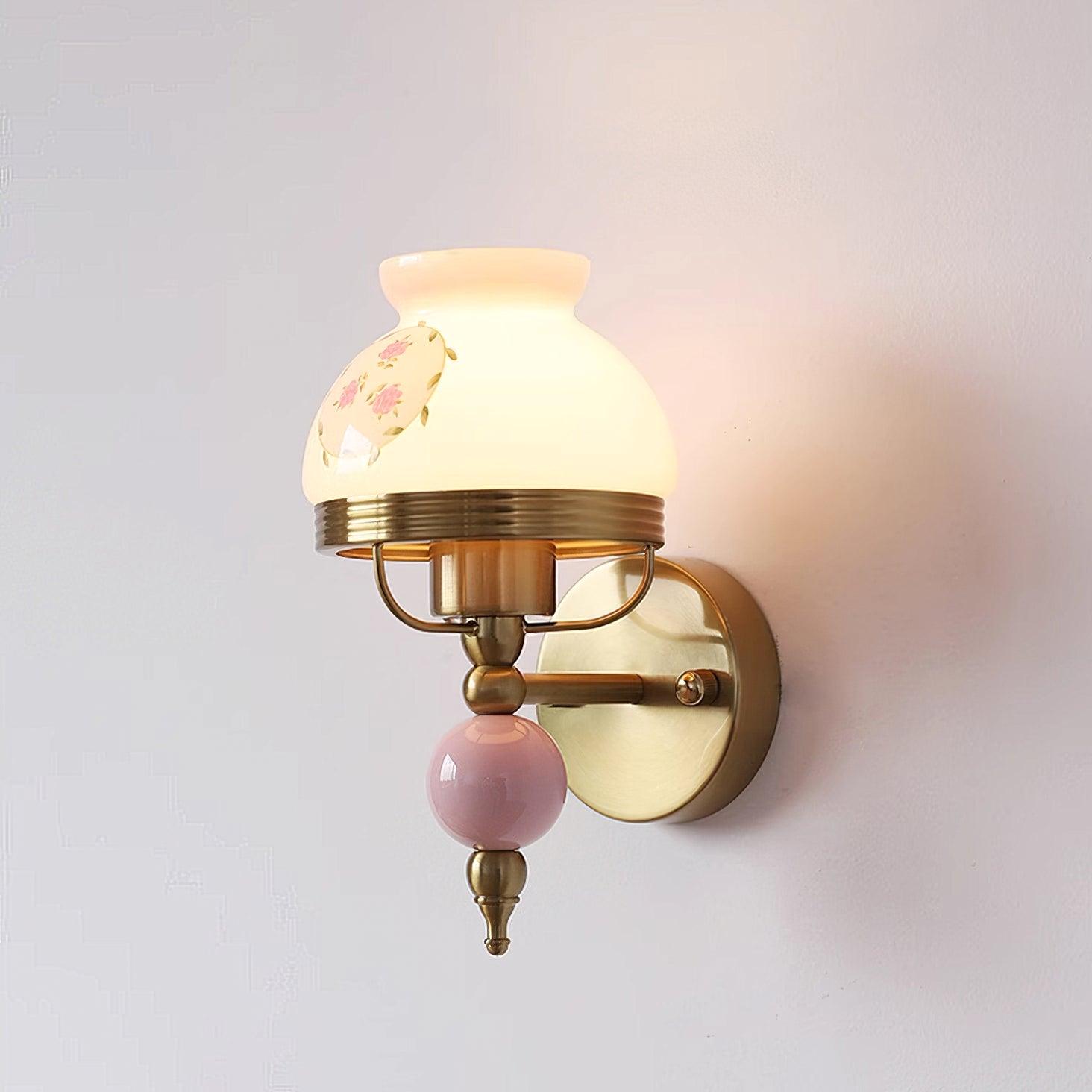 Set of 2 Modern Glass Wall Sconce Lights Gold Metal Decorative Lamp for Bedroom Living Room