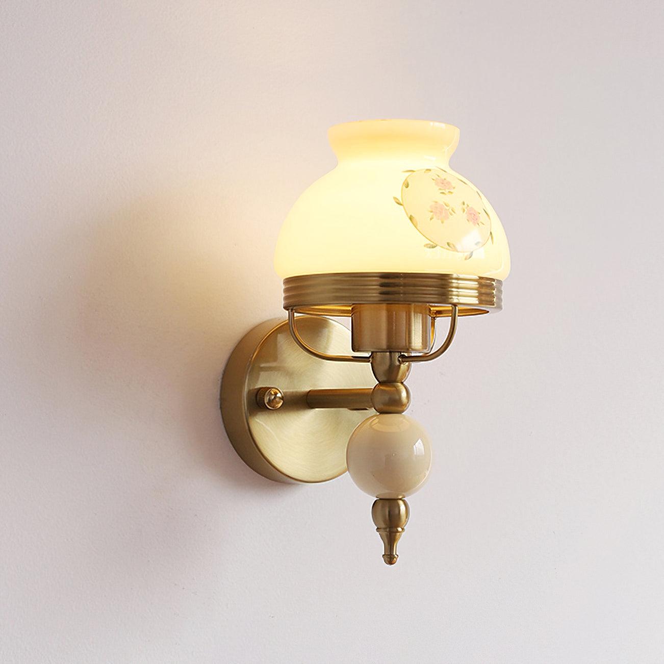 Set of 2 Modern Glass Wall Sconce Lights Gold Metal Decorative Lamp for Bedroom Living Room