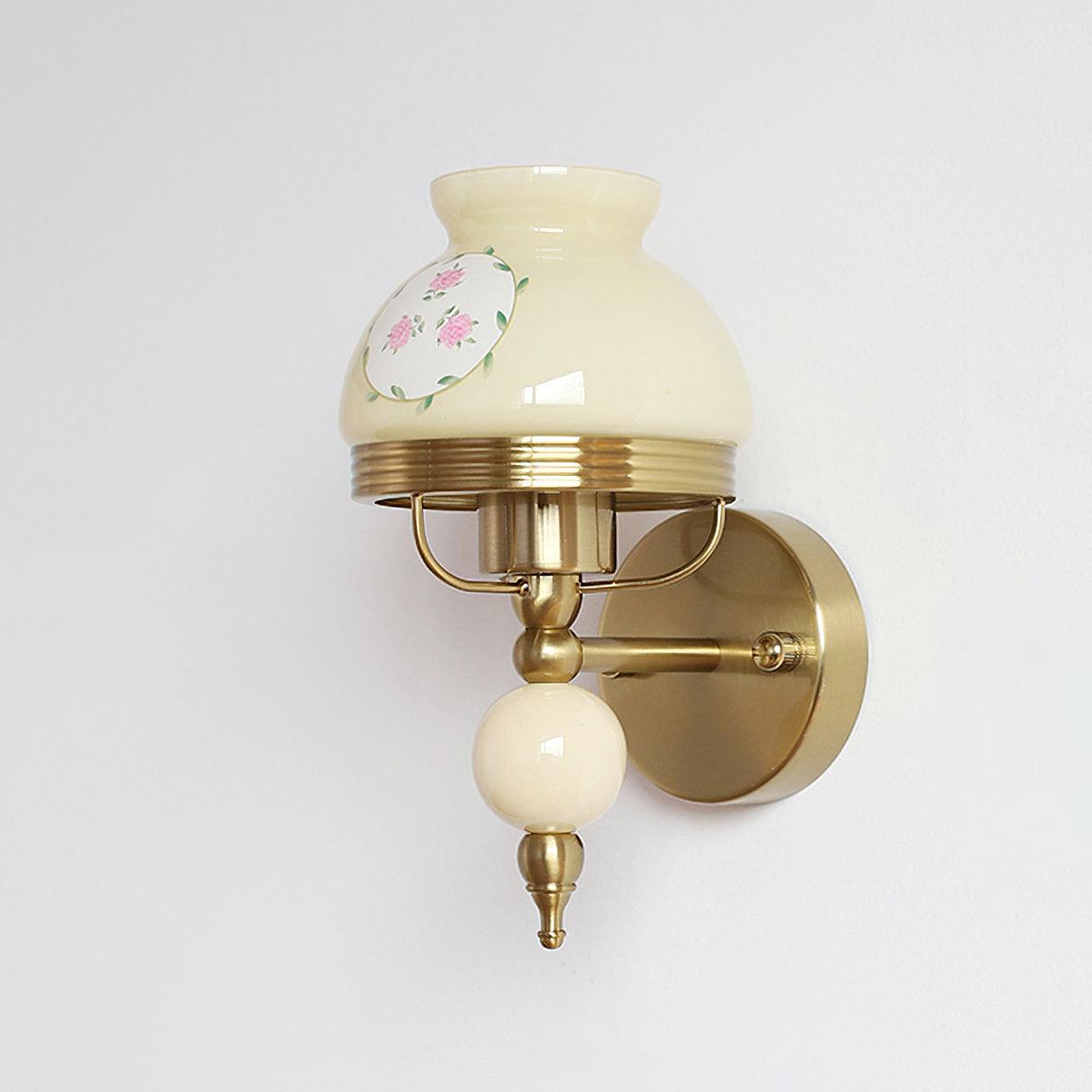 Set of 2 Modern Glass Wall Sconce Lights Gold Metal Decorative Lamp for Bedroom Living Room