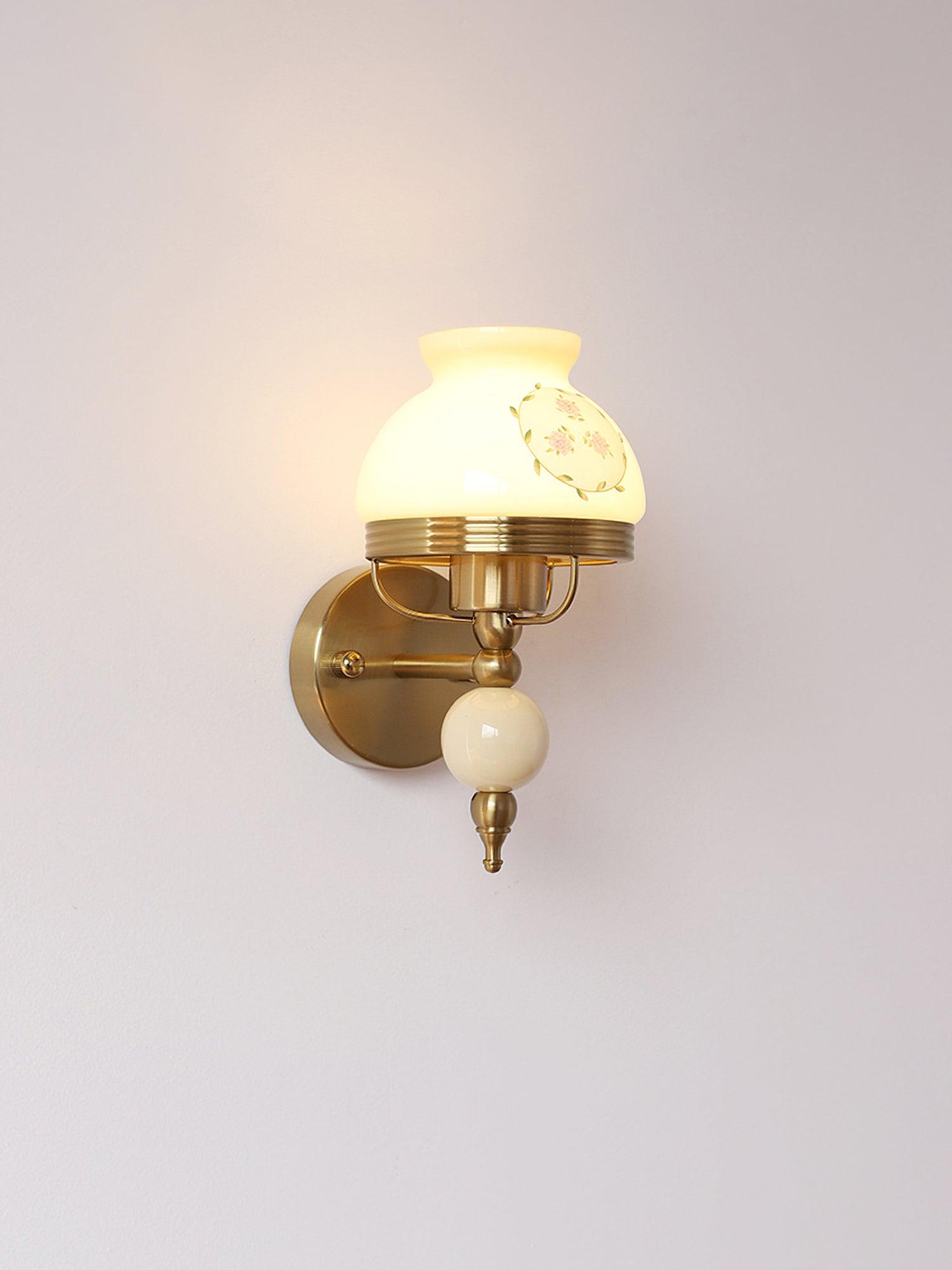 Set of 2 Modern Glass Wall Sconce Lights Gold Metal Decorative Lamp for Bedroom Living Room