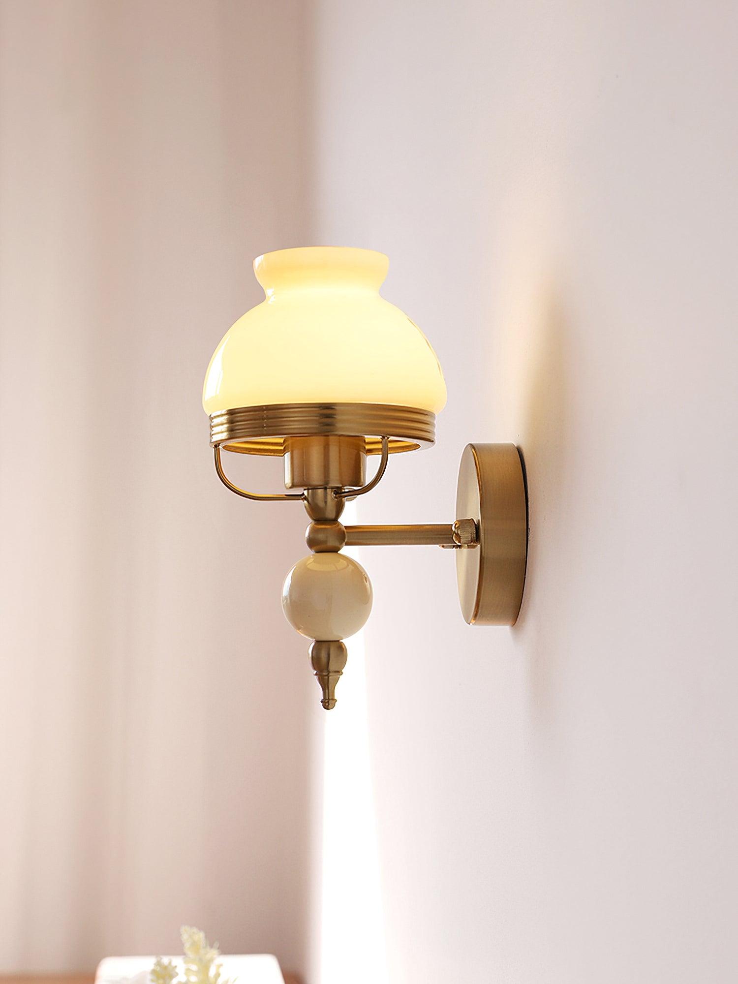 Set of 2 Modern Glass Wall Sconce Lights Gold Metal Decorative Lamp for Bedroom Living Room