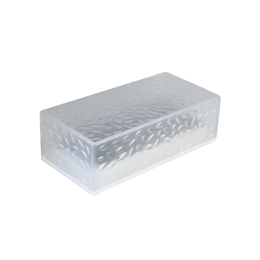 Set of 2 Modern Rectangular Solar LED Brick Lights for Outdoor Garden Paths and Walkway Ambiance
