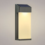 Set of 2 Rectangular Solar Outdoor Wall Lights Waterproof LED Sconces for Porch and Garden