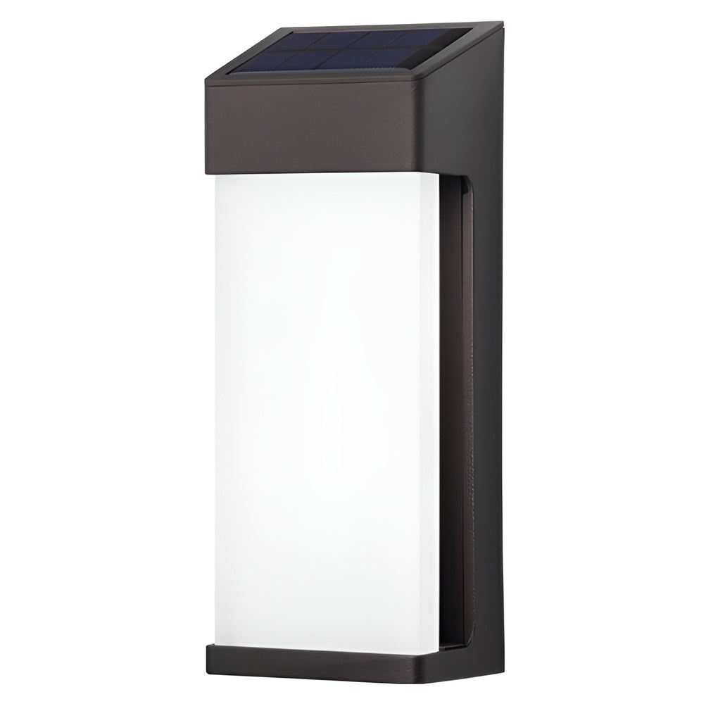 Set of 2 Rectangular Solar Outdoor Wall Lights Waterproof LED Sconces for Porch and Garden