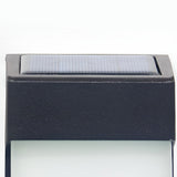 Set of 2 Rectangular Solar Outdoor Wall Lights Waterproof LED Sconces for Porch and Garden