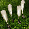 Set of 2 Solar Hairy Reed Outdoor Garden Lights Waterproof LED Landscape Path Lamps for Yard