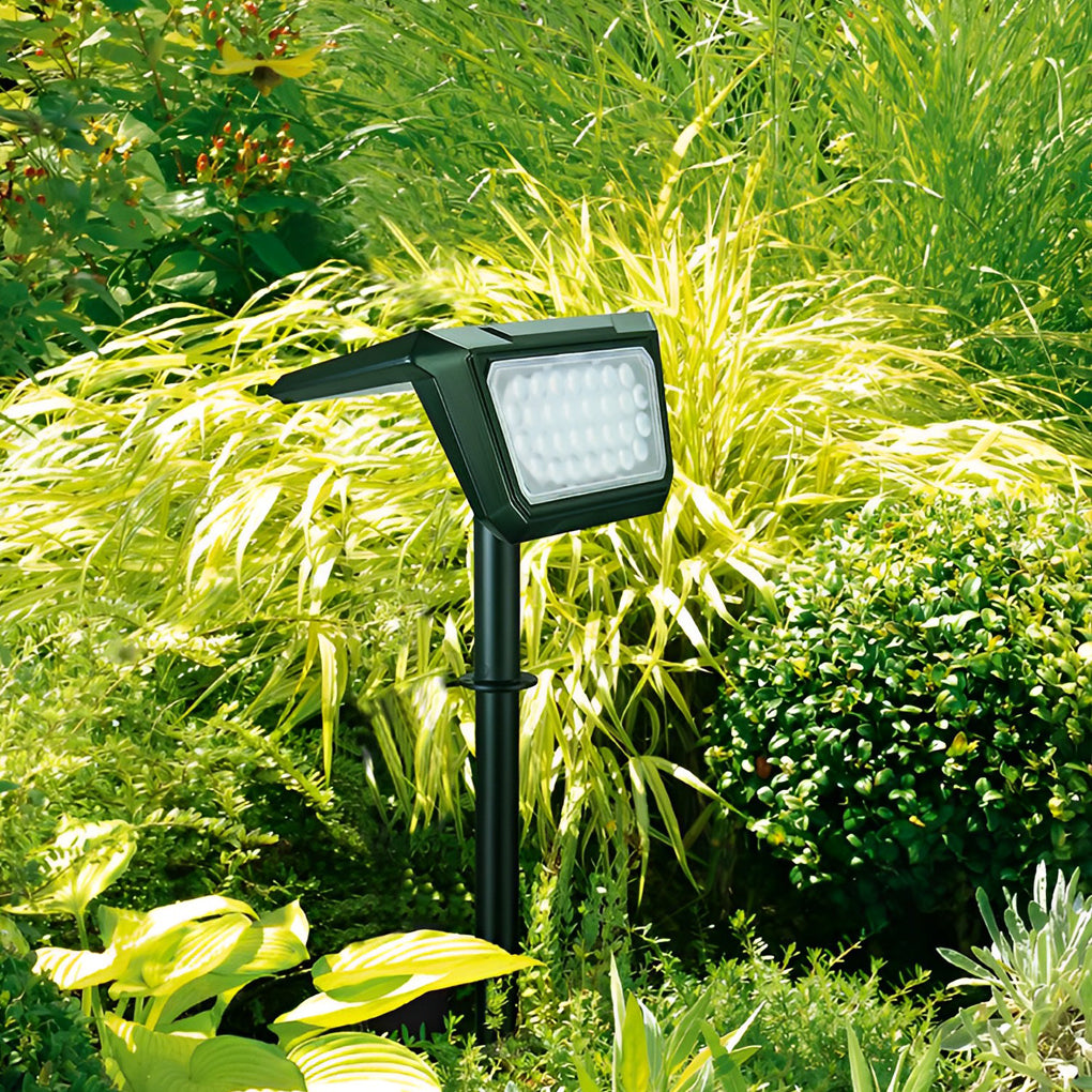 Set of 2 Waterproof Black Modern Solar Pathway Lights for Outdoor Garden Lawn and Landscape Lighting