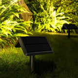 Set of 2 Waterproof Black Modern Solar Pathway Lights for Outdoor Garden Lawn and Landscape Lighting