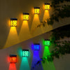 Set of 2 Waterproof RGB Solar Wall Sconces with Intelligent Motion Sensor for Outdoor Decor