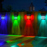 Set of 2 Waterproof RGB Solar Wall Sconces with Intelligent Motion Sensor for Outdoor Decor