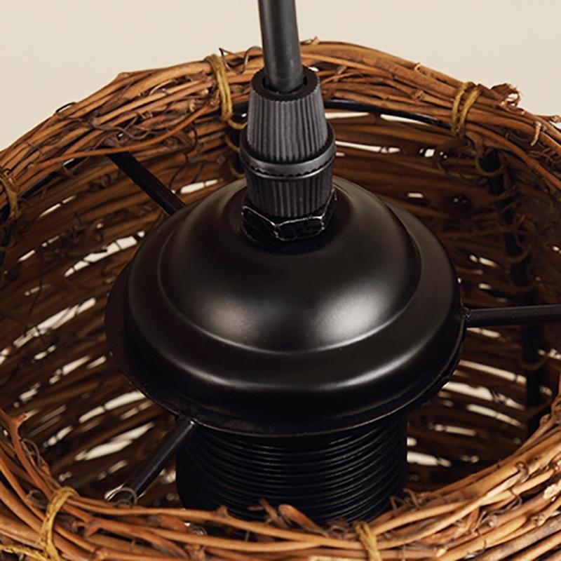 Set of 3 Natural Burlywood Wicker Pendant Lights for Indoor and Outdoor Living Spaces