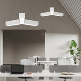 Set of 4 Modern Y Shaped LED Office Pendant Lights Seamless Linear Hanging Fixtures for Workspace