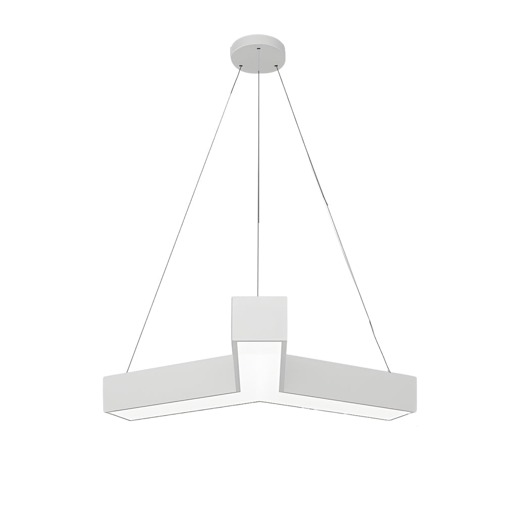 Set of 4 Modern Y Shaped LED Office Pendant Lights Seamless Linear Hanging Fixtures for Workspace