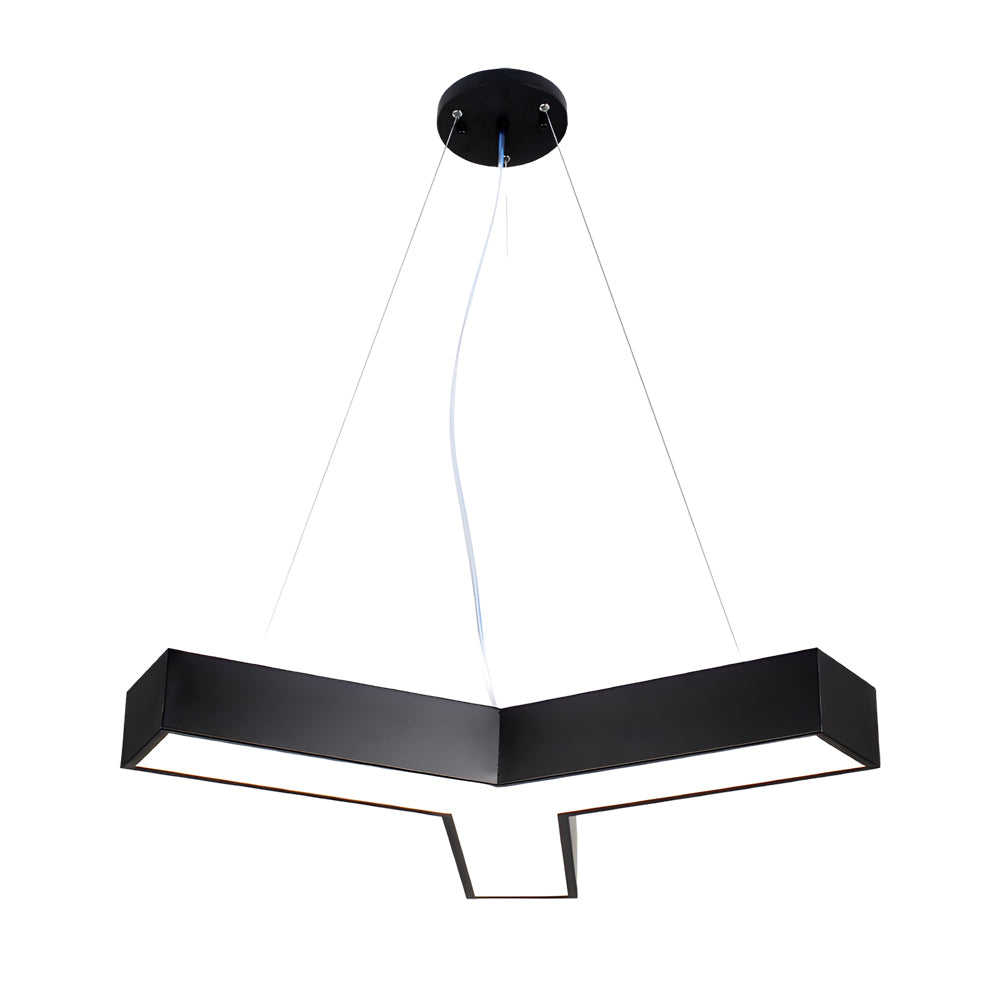 Set of 4 Modern Y Shaped LED Office Pendant Lights Seamless Linear Hanging Fixtures for Workspace