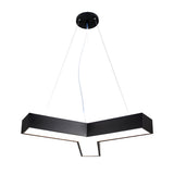 Set of 4 Modern Y Shaped LED Office Pendant Lights Seamless Linear Hanging Fixtures for Workspace