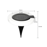 Set of 4 Round Foldable Solar Deck Lights Modern Outdoor Disk Lamps for Garden Pathway and Yard Lighting