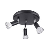 Modern Industrial 3 Light Metal Flush Mount Ceiling Fixture Black LED Geometric Lighting for Bedrooms