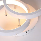Modern 2 Ring LED Flush Mount Ceiling Light Metal Geometric Fixture for Hallway and Bedroom