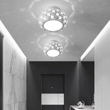 Modern Metal Crystal LED Flush Mount Ceiling Light for Hallway and Entryway Decor