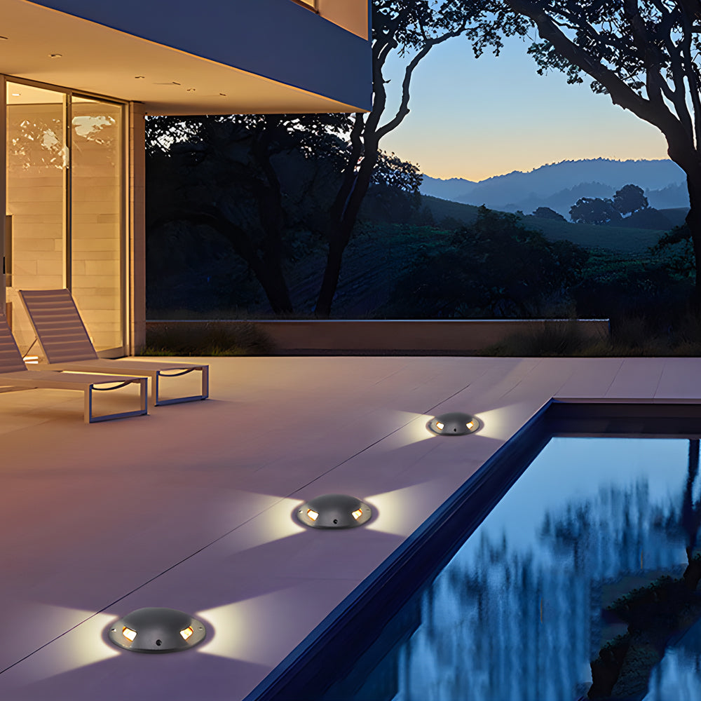 Side Emitting LED Step Lights Waterproof Low Voltage Outdoor Ground Lighting for Deck and Stairs