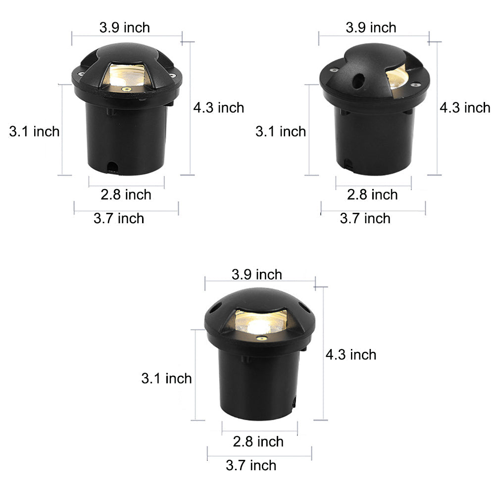 Side Emitting LED Step Lights Waterproof Low Voltage Outdoor Ground Lighting for Deck and Stairs