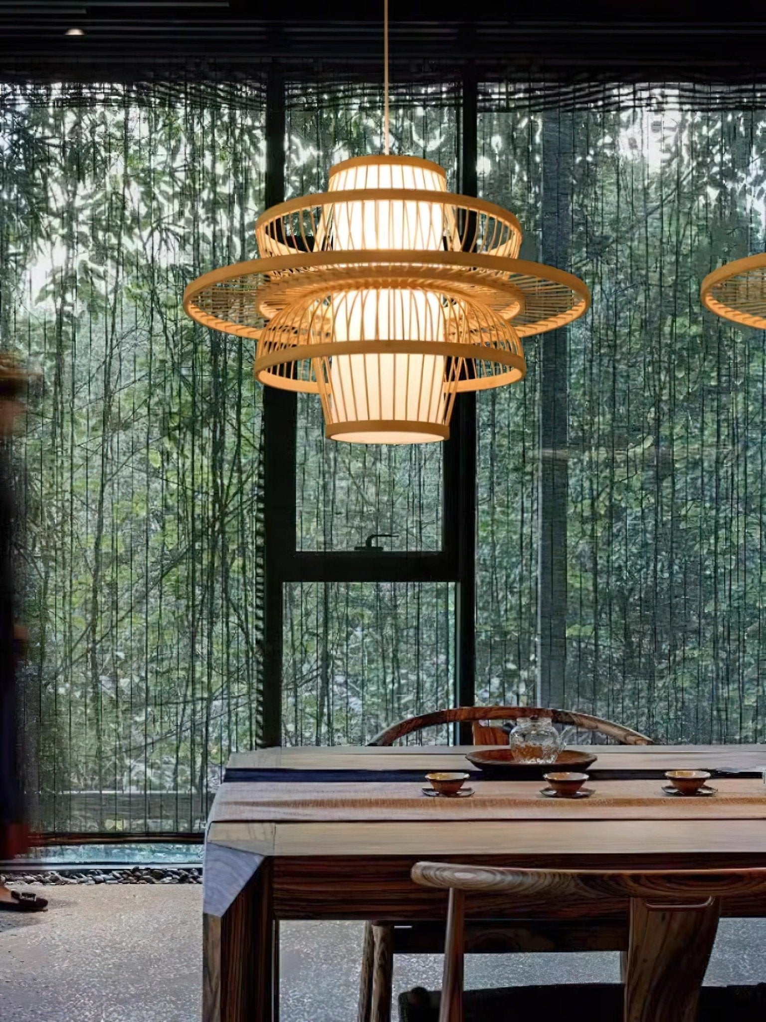 Sigyn Handwoven Bamboo Pendant Lamp Natural Organic Sustainable Woven Droplight Fixture