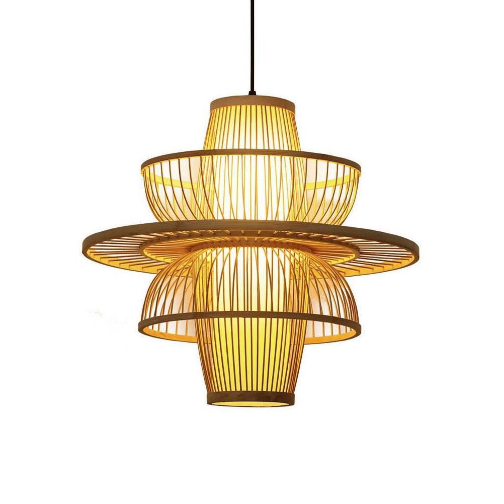 Sigyn Handwoven Bamboo Pendant Lamp Natural Organic Sustainable Woven Droplight Fixture