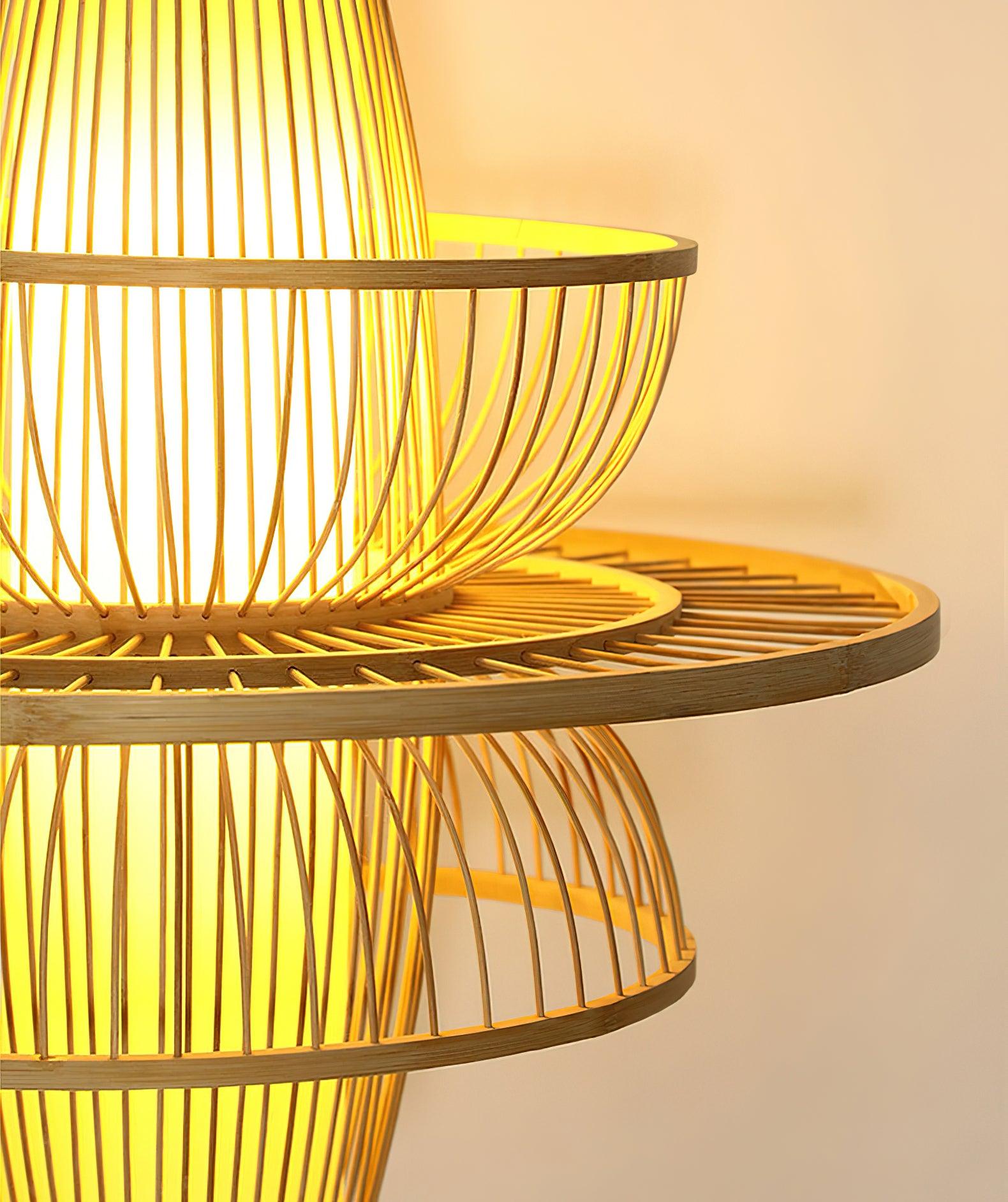 Sigyn Handwoven Bamboo Pendant Lamp Natural Organic Sustainable Woven Droplight Fixture