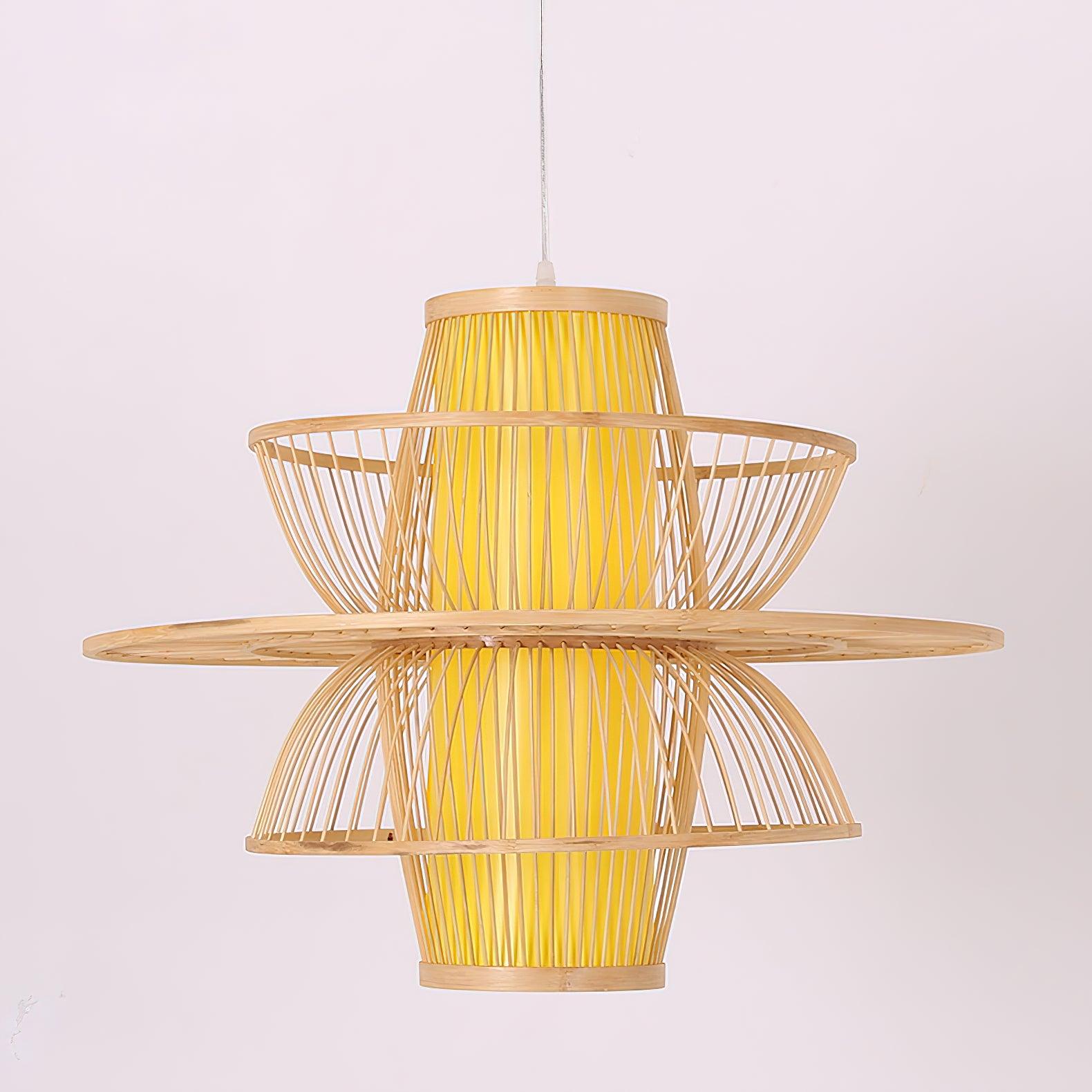 Sigyn Handwoven Bamboo Pendant Lamp Natural Organic Sustainable Woven Droplight Fixture