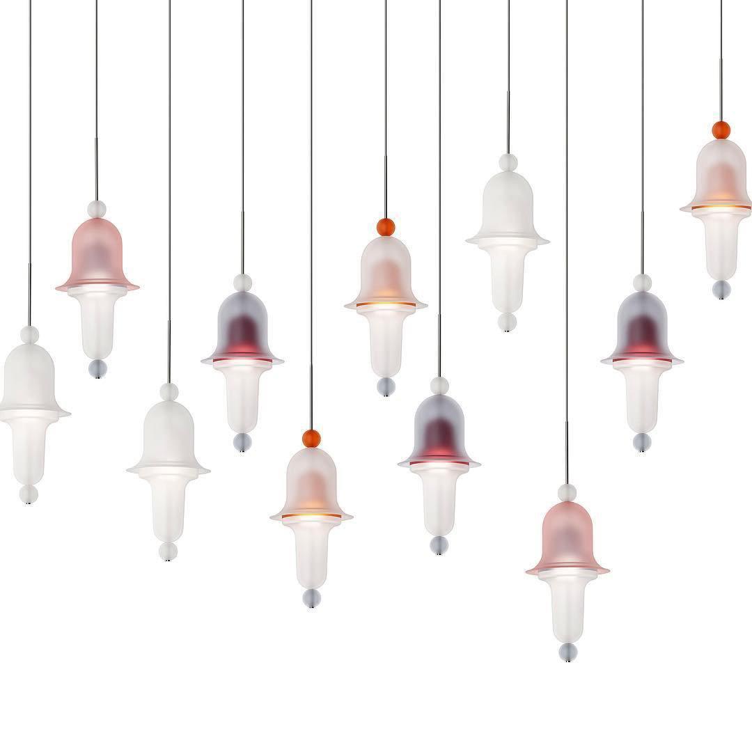 Siren Layered Glass Bell Pendant Light Modern Blown Glass Hanging Lamp for Dining Room