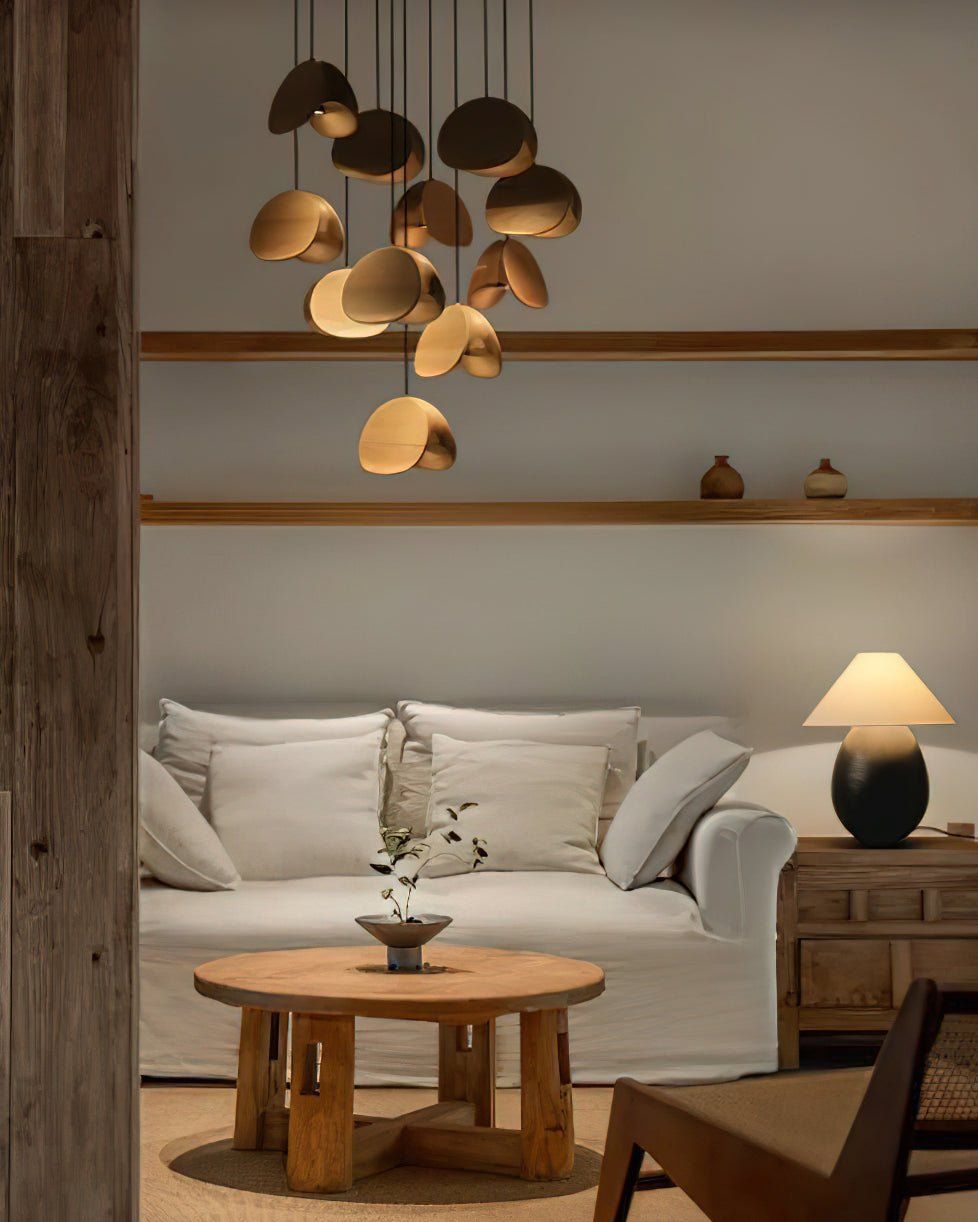 Siyuan Modern Wood Leaf Pendant Light LED Hanging Fixture for Dining Living Room