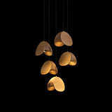 Siyuan Modern Wood Leaf Pendant Light LED Hanging Fixture for Dining Living Room