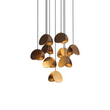 Siyuan Modern Wood Leaf Pendant Light LED Hanging Fixture for Dining Living Room