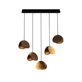 Siyuan Modern Wood Leaf Pendant Light LED Hanging Fixture for Dining Living Room