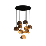 Siyuan Modern Wood Leaf Pendant Light LED Hanging Fixture for Dining Living Room