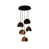 Siyuan Modern Wood Leaf Pendant Light LED Hanging Fixture for Dining Living Room