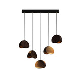 Siyuan Modern Wood Leaf Pendant Light LED Hanging Fixture for Dining Living Room