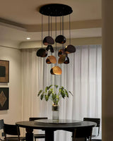 Siyuan Modern Wood Leaf Pendant Light LED Hanging Fixture for Dining Living Room