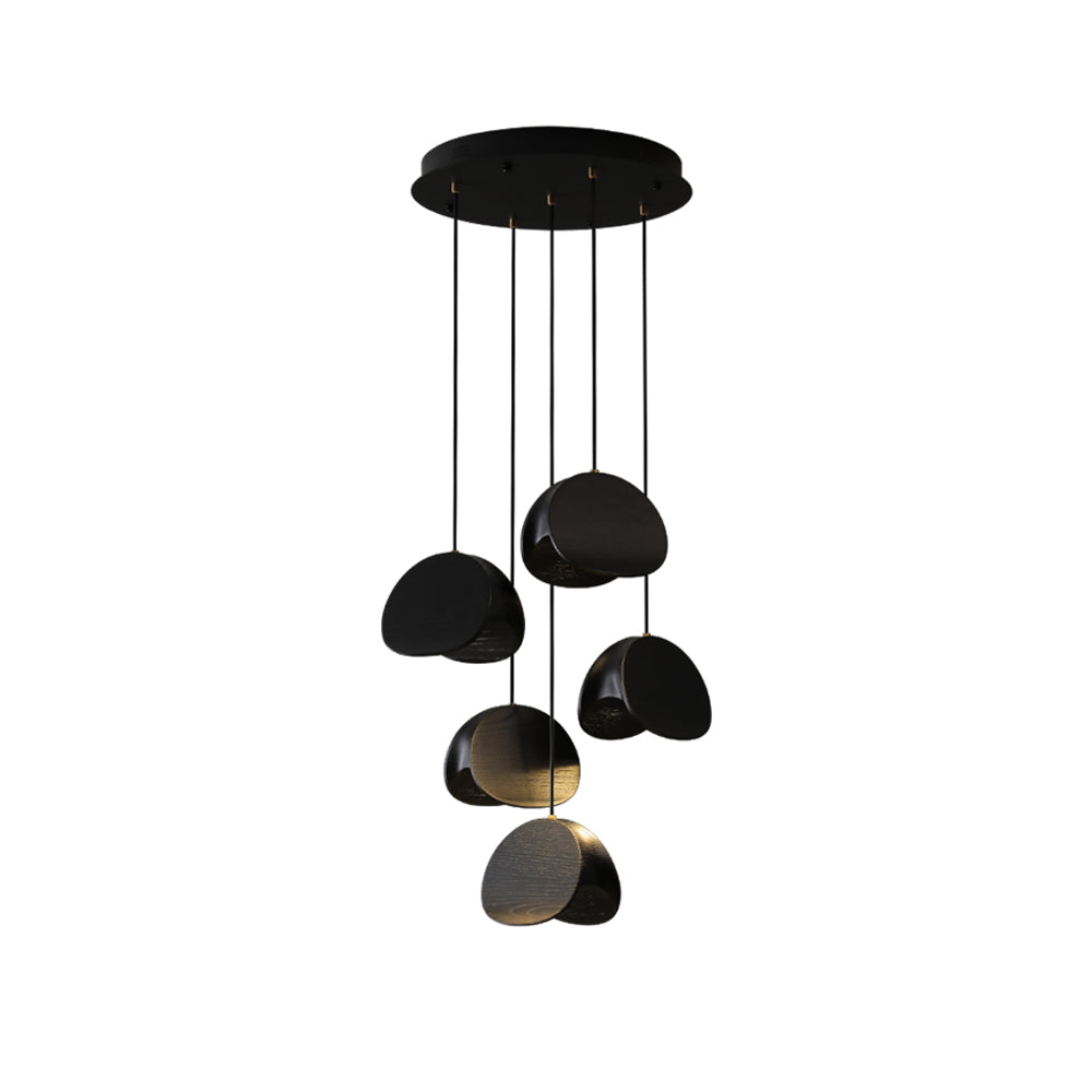 Siyuan Modern Wood Leaf Pendant Light LED Hanging Fixture for Dining Living Room