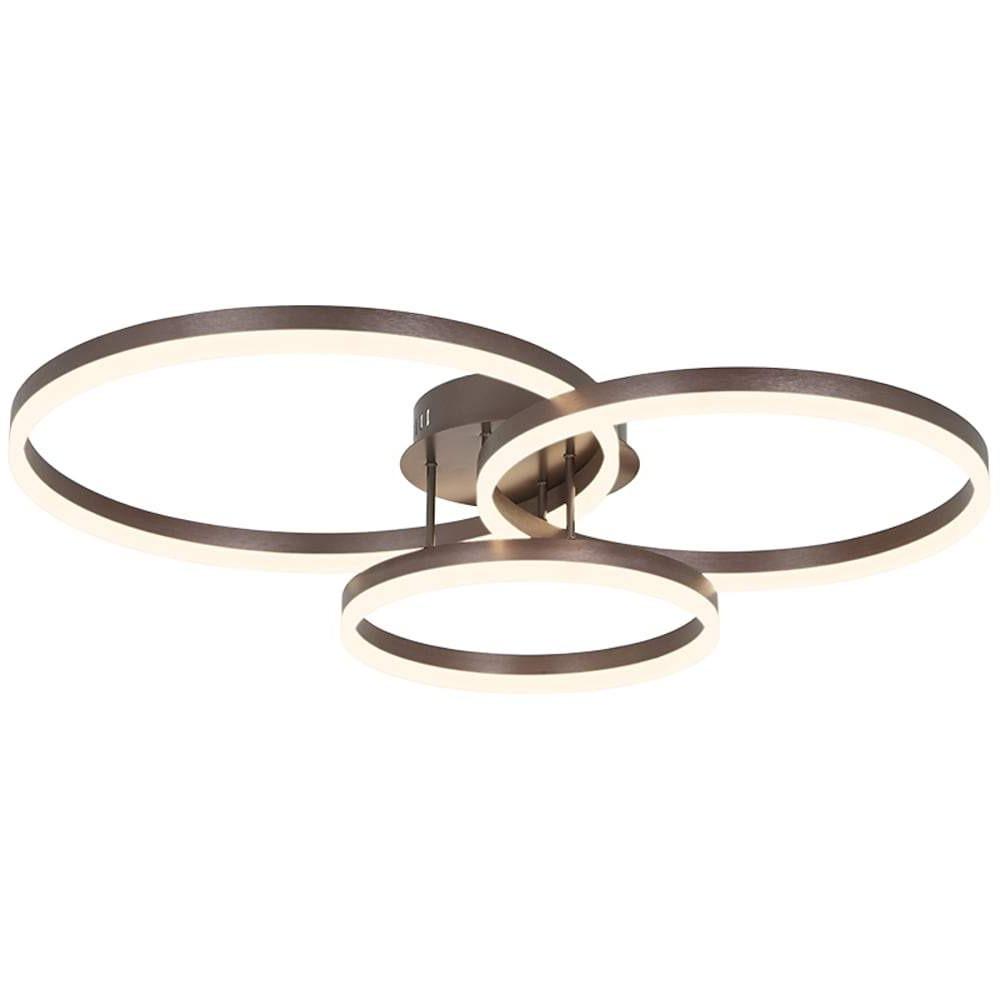 Modern Gold 3 Ring LED Flush Mount Ceiling Light Dimmable Geometric Lighting for Living Room